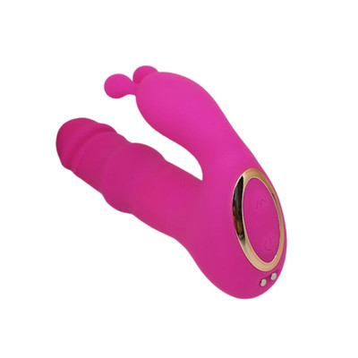 Foto 4 do produto Vibrador de Ponto G e Estimulador de Clitóris Rabbit, Recarregável com 10 Modos de Vibração em Silicone e Controle Remoto - 12,5 x 3 cm