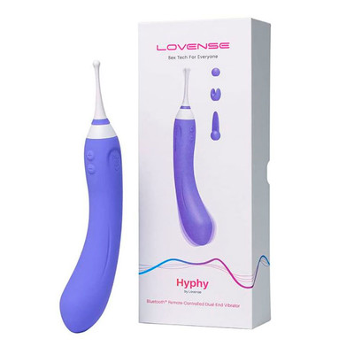 Foto 3 do produto Vibrador de Ponto G com Estimulador de Clitóris, Recarregável com 7 Modos de Vibração e Controle por Aplicativo - Lovense Hyphy | 12 x 3,4 cm