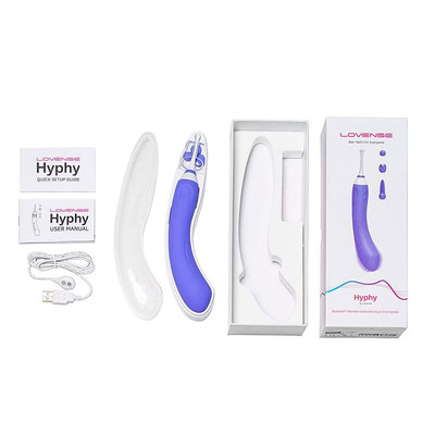 Foto 4 do produto Vibrador de Ponto G com Estimulador de Clitóris, Recarregável com 7 Modos de Vibração e Controle por Aplicativo - Lovense Hyphy | 12 x 3,4 cm