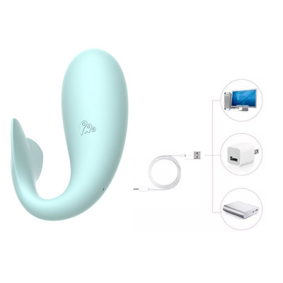 Foto 6 do produto Vibrador de Ponto G e Estimulador de Clitóris Recarregável Com 8 Modos de Vibração e Aplicativo - Monster Pub Doctor Whale | 14 x 3,2 cm