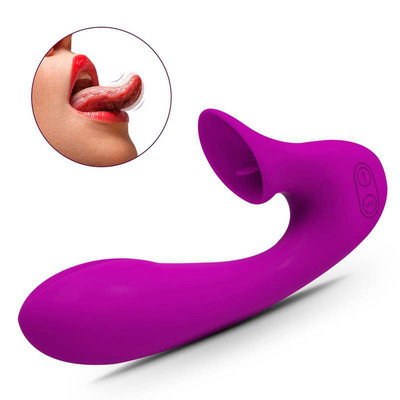 Foto 1 do produto Vibrador de Ponto G com Estimulador de Clitóris em Silicone, 12 Modos de Vibração e Carregamento via Cabo USB - Pleasure Dreams | 13 x 4 cm