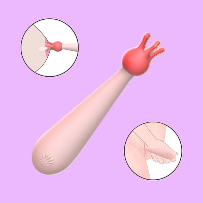 Foto 5 do produto Vibrador de Ponto G e Estimulador de Clitóris em Silicone com 3 Modos de Vibrações e Recarregável - S-Hande Queen | 11 x 3,6 cm
