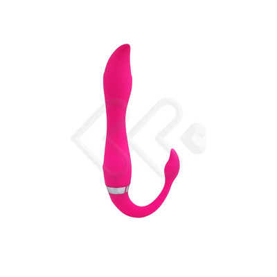 Foto 3 do produto Vibrador de Ponto G e Estimulador de Clitóris em Silicone com 36 Modos de Vibração, Motor Duplo e Bateria Recarregável - Emily | 10,6 x 3,7 cm
