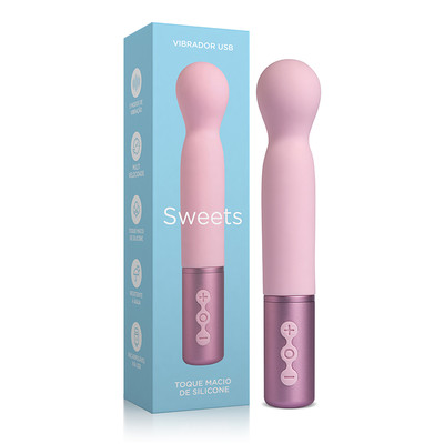 Foto 1 do produto Vibrador Ponto G e Estimulador Estimulador Recarregável com e 5 Modos de Vibrações Multivelocidades - Adão & Eva Sweets S2 | 11,2 x 2,9 cm