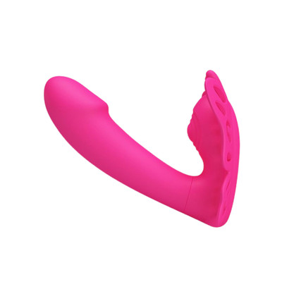 Foto 5 do produto Vibrador de Ponto G em Forma de Borboleta com Estimulador de Clitóris, 12 Modos de Vibração, 4 Pulsações e Controle Remoto sem Fio - Pretty Love Katherine | 8 x 2,5 cm