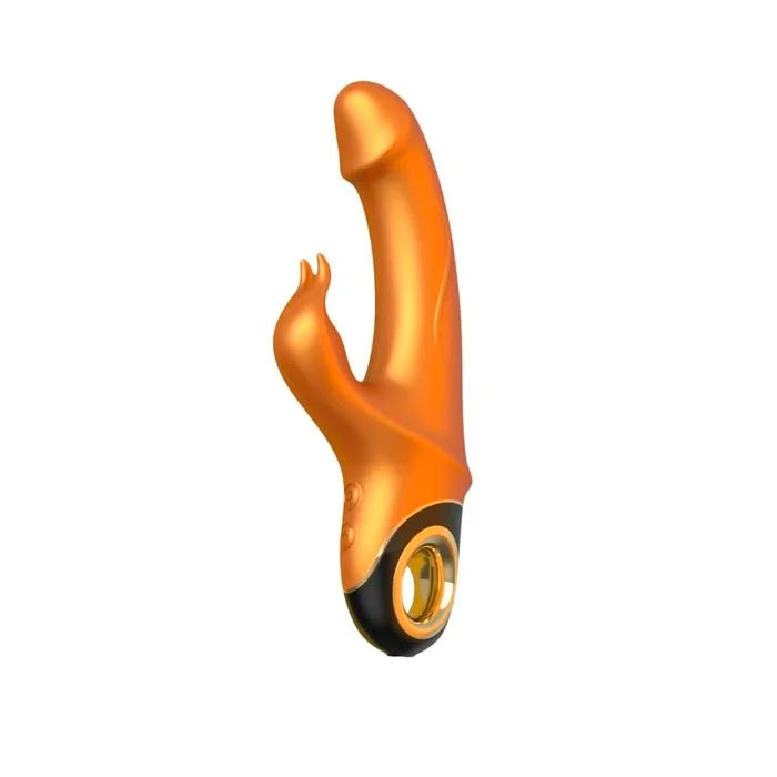 Vibrador de Ponto G em Formato de Prótese Realística e Coelho com 9 Modos de Vibração - Intt Toys Especial Luxury Golden Dick | 11,5 x 3,7 cm - 2