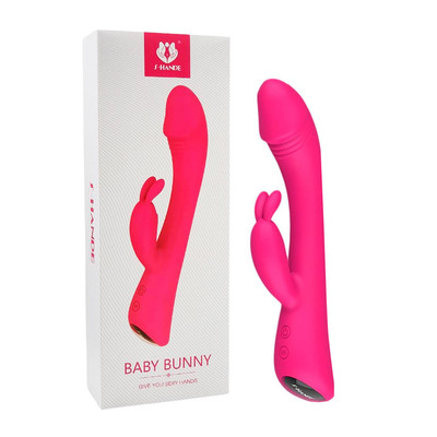 Foto 6 do produto Vibrador Rabbit com Formato de Glande Definida, 9 Modos de Vibração, Recarregável e Luz Led - S-Hande Baby Bunny | 13 x 3,4 cm | Disponível em 2 Cores