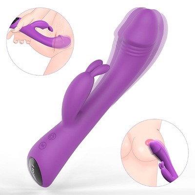 Foto 4 do produto Vibrador Rabbit com Formato de Glande Definida, 9 Modos de Vibração, Recarregável e Luz Led - S-Hande Baby Bunny | 13 x 3,4 cm | Disponível em 2 Cores