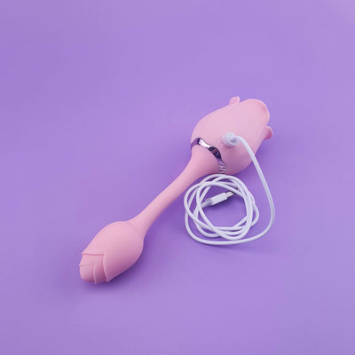 Foto 4 do produto Vibrador de Ponto G em Formato de Rosa com Estimulador de Língua, 9 Modos de Vibração e Recarregável - S-Hande Rose Pro 5 | Disponível em 2 Cores