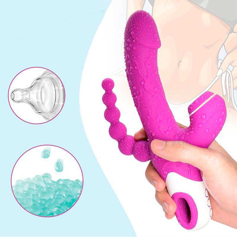 Vibrador de Ponto G com Glande, Clitóris, Plug Anal Escalonado, Recarregável, 12 Modos de Vibração e 3 Níveis de Pulsação - Eros | 12 x 3,5 cm - 7
