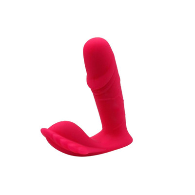 Foto 2 do produto Vibrador de Ponto G com Glande Definida e Estimulador de Clitóris em Silicone, 7 Vibrações Potentes e Controle Remoto Sem Fio - Pleasure Dreams | 10 x 3,4 cm
