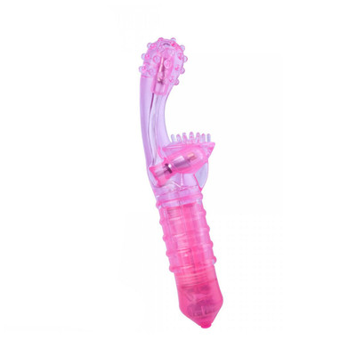 Foto 2 do produto Vibrador de Ponto G em Jelly com Saliências Estimuladoras e 10 Vibrações - Aphrodisia Crystal Tickler G - 19 x 3,5 cm | Cor: Rosa