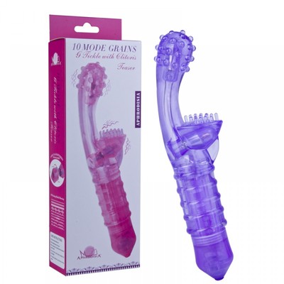 Foto 1 do produto Vibrador de Ponto G em Jelly com Saliências Estimuladoras e 10 Vibrações - Aphrodisia Crystal Tickler G - 19 x 3,5 cm | Cor: Roxo