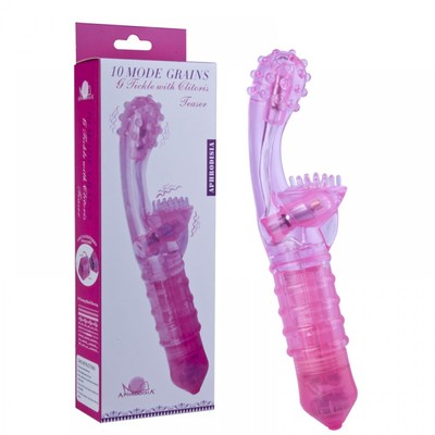 Foto 1 do produto Vibrador de Ponto G em Jelly com Saliências Estimuladoras e 10 Vibrações - Aphrodisia Crystal Tickler G - 19 x 3,5 cm | Cor: Rosa