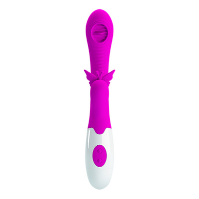 Foto 4 do produto Vibrador de Ponto G com Língua, Estimulador de Clitóris em Formato de Borboleta e 12 Modos de Vibração - Pretty Love Moth | 10 x 3 cm