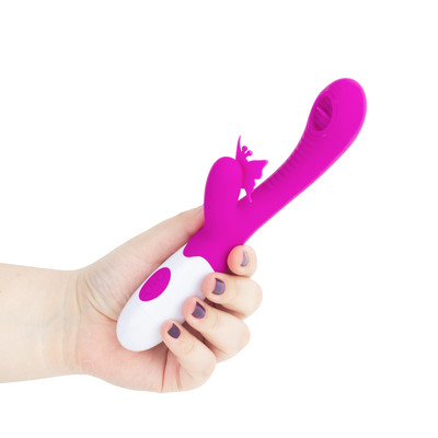 Vibrador de Ponto G com Língua, Estimulador de Clitóris em Formato de Borboleta e 12 Modos de Vibração - Pretty Love Moth | 10 x 3 cm