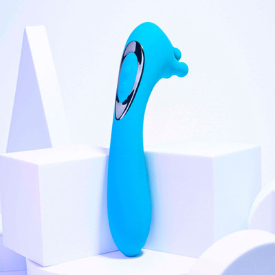 Foto 2 do produto Vibrador de Ponto G com Massageador de Clítoris Rotativo, 9 Modos de Vibração e Recarregável - Evolved Novelties Heads Or Tails | 12 x 3,5 cm