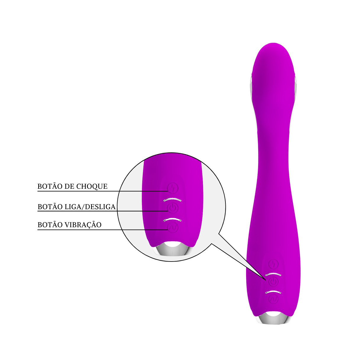 Vibrador de Ponto G com 12 Modos de Vibração, 5 Intensidades de Choque e App via Bluetooth - Pretty Love Homunculus | 14 x 3,2 cm - 8
