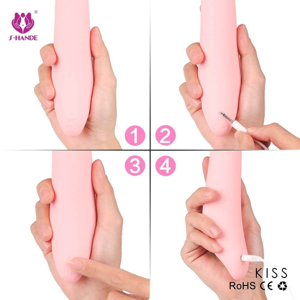 Vibrador Ponto G em Silicone Macio, Recarregável e 9 Modos de Vibrações Potentes - S-Hande Kiss | 22 x 4,1 cm - 3