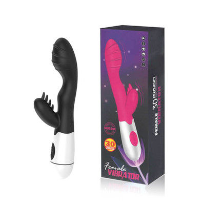 Foto 1 do produto Vibrador de Ponto G com Estimulador Clitoriano, 30 Modos de Vibração e Recarregável - Female Vibrator | 10,5 x 3,5 cm | Disponível em 4 Cores