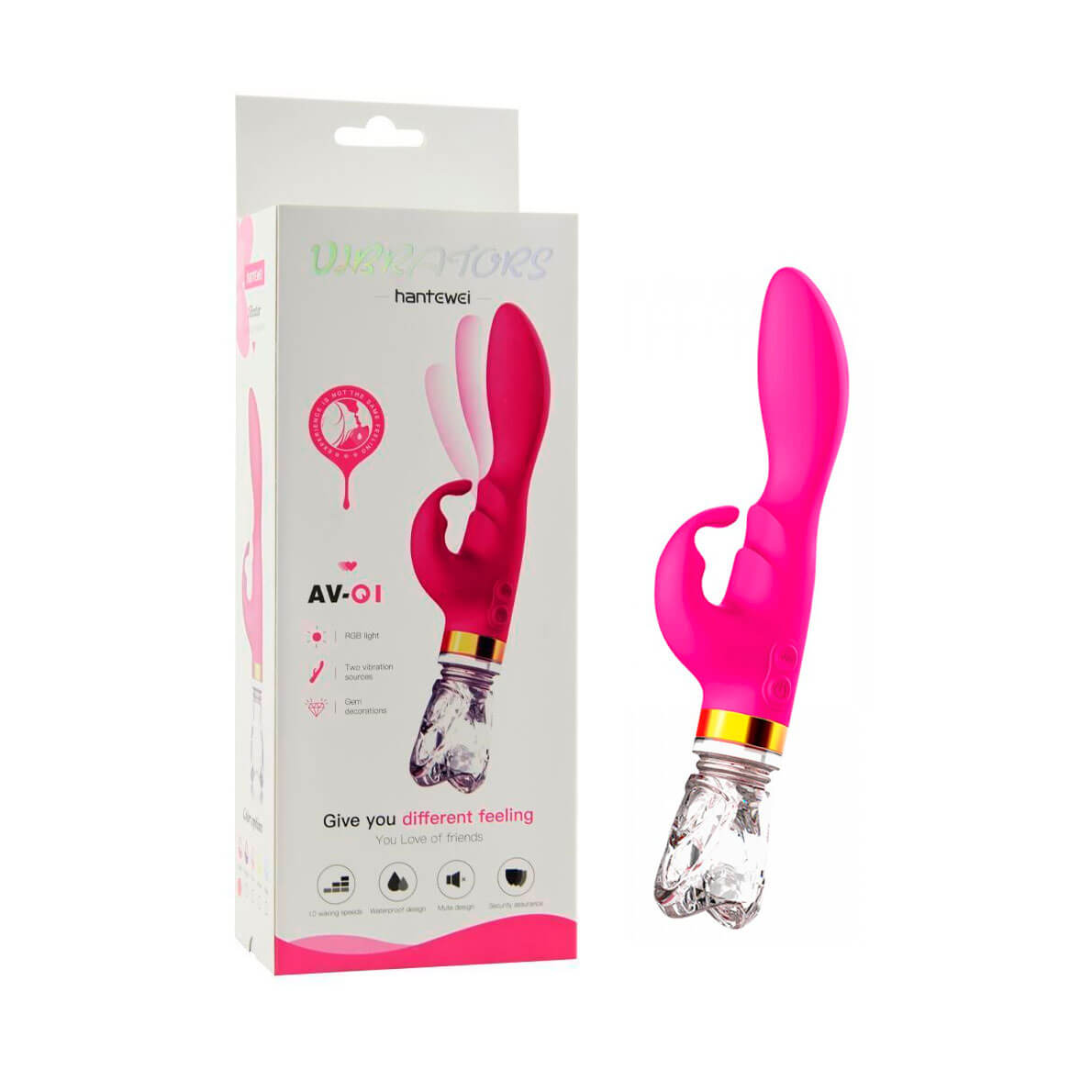 Vibrador de Ponto G Recarregável com Estimulador de Clitóris e 10 Modos de Vibração - Hantewei Vibrators AV 01 - 11 x 3,1 cm | Disponível em 2 Cores - 7