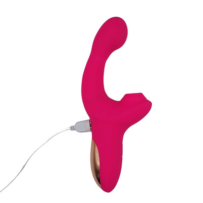 Foto 2 do produto Vibrador de Ponto G Recarregável com Estimulador de Clitóris, 10 Pulsações e 10 Movimentos Wave - Pleasure Dreams | 9 x 3 cm