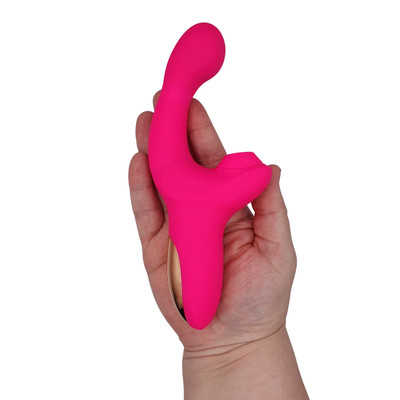 Vibrador de Ponto G Recarregável com Estimulador de Clitóris, 10 Pulsações e 10 Movimentos Wave - Pleasure Dreams | 9 x 3 cm