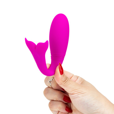 Vibrador de Ponto G Recarregável em Forma de Baleia com 12 Modos de Vibração e Controle Remoto - Pretty Love Jordyn | 9,8 x 3,1 cm