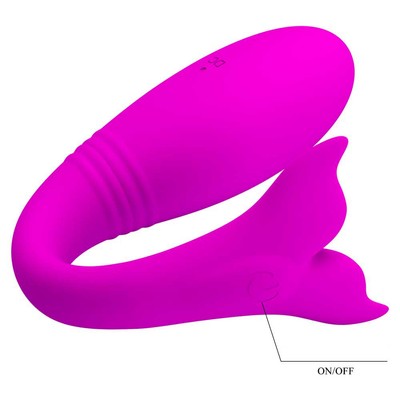 Foto 3 do produto Vibrador de Ponto G Recarregável em Forma de Baleia com 12 Modos de Vibração, Função Memoria e Controle Remoto por Aplicativo - Pretty Love Jayleen