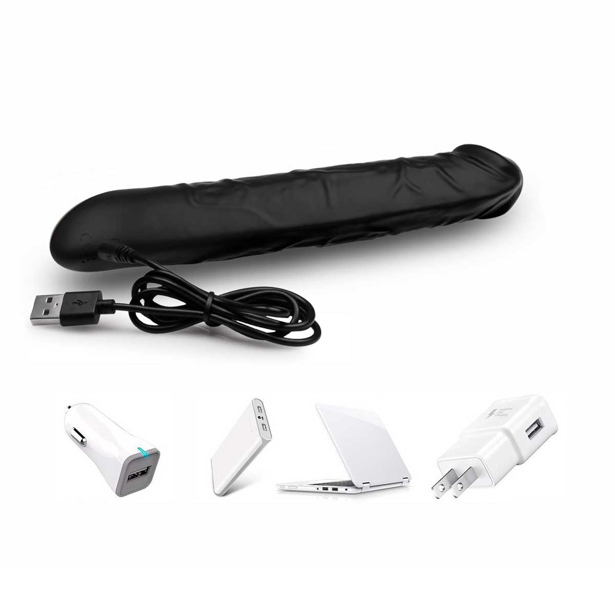 Vibrador Ponto G Recarregável em Formato de Pênis com Glande, 10 Modos de Vibração e Resistente à Água - Winy Terry | 17 x 3,4 cm - 6