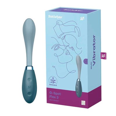 Foto 1 do produto Vibrador de Ponto G com Haste Flexível, 12 Programações de Vibração e Recarregável Via USB Magnético - Satisfyer G-Spot Flex 3 | 10,2 x 2,9 cm