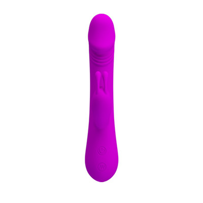 Foto 4 do produto Vibrador de Ponto G em Silicone com Estimulador Clitoriano e 30 Modos de Vibração - Pretty Love Robert | 12 x 3,5 cm