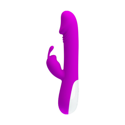 Foto 2 do produto Vibrador de Ponto G em Silicone com Estimulador Clitoriano e 30 Modos de Vibração - Pretty Love Robert | 12 x 3,5 cm