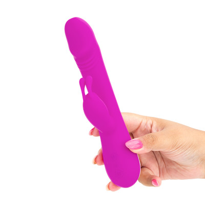 Vibrador de Ponto G em Silicone com Estimulador Clitoriano e 30 Modos de Vibração - Pretty Love Robert | 12 x 3,5 cm