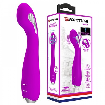 Vibrador de Ponto G Recarregável em Silicone com 7 Modos de Vibração e 5 Intensidades de Choque - Pretty Love Hector | 14,2 x 3,2 cm