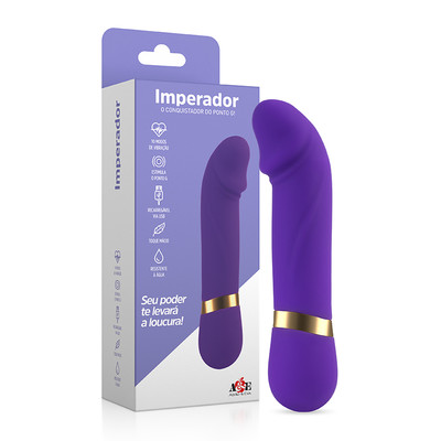 Foto 1 do produto Vibrador Ponto G Recarregável em Silicone com Formato de Glande Definida e 10 Modos de Vibração - Imperador | 8 x 2,5 cm