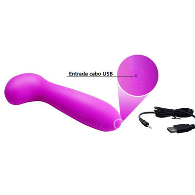 Foto 4 do produto Vibrador de Ponto G Recarregável em Soft Touch com 30 Funções de Vibração, à Prova D'Água - Pretty Love Hiram | 12 x 4,8 cm