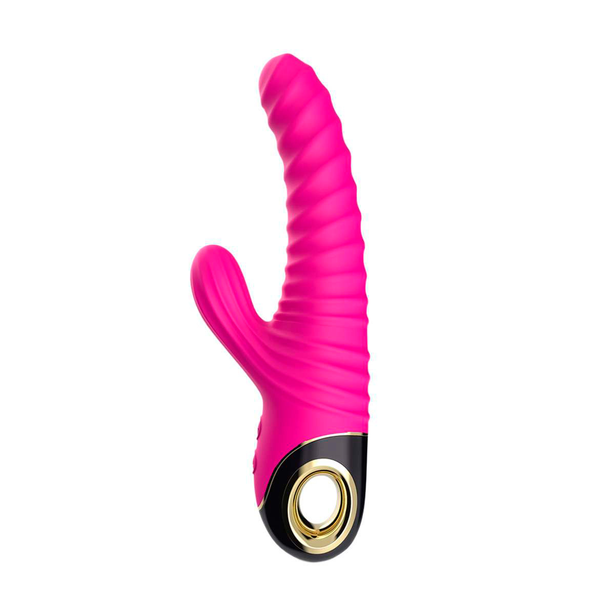 Vibrador de Ponto G com Estimulador de Clitóris em Silicone, Texturas Onduladas, 9 Modos de Vibração, Motor Duplo e Recarregável - Rabbie Vibrator | 12 x 3,5 cm - 1