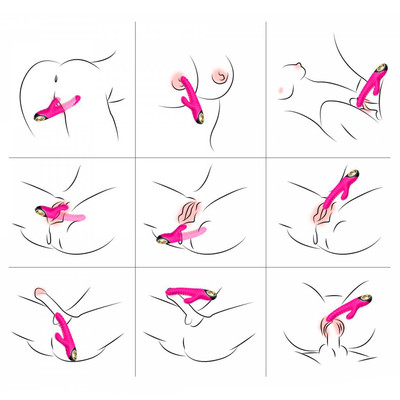 Foto 4 do produto Vibrador de Ponto G com Estimulador de Clitóris em Silicone, Texturas Onduladas, 9 Modos de Vibração, Motor Duplo e Recarregável - Rabbie Vibrator | 12 x 3,5 cm