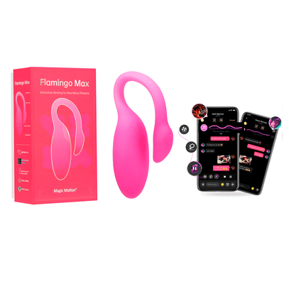 Vibrador de Ponto G com Sensores de Pressão, 10 Modos de Vibração, Controle por Aplicativo Interativo e Recarregável - Magic Motion Flamingo Max