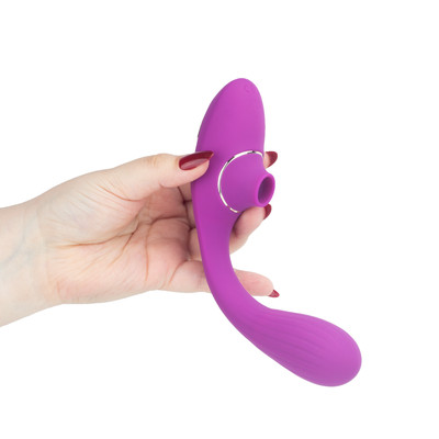 Foto 9 do produto Vibrador de Ponto G em Silicone com 10 Modos de Vibração e Estimulador de Clitóris com 10 Níveis de Pulsação - Nv Toys Dina | Disponível em 2 Cores