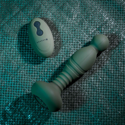Foto 2 do produto Vibrador de Ponto G em Silicone com 10 Modos de Vibrações e Movimentos, Controle Remoto e Recarregável - Gender X The General | 11,5 x 3,2 cm