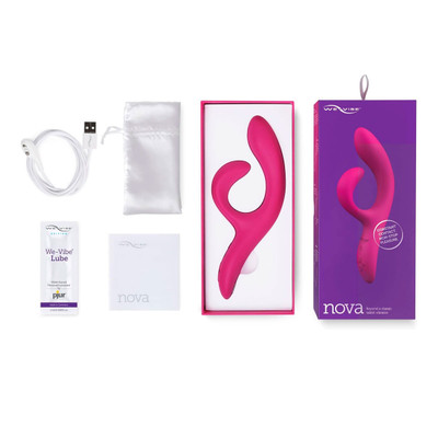 Foto 3 do produto Vibrador de Ponto G em Silicone com 13 Vibrações, Plug Lateral, Aplicativo para Controle de Vibração e Recarregável - We-Vibe Nova 2 | 22 x 3,5 cm