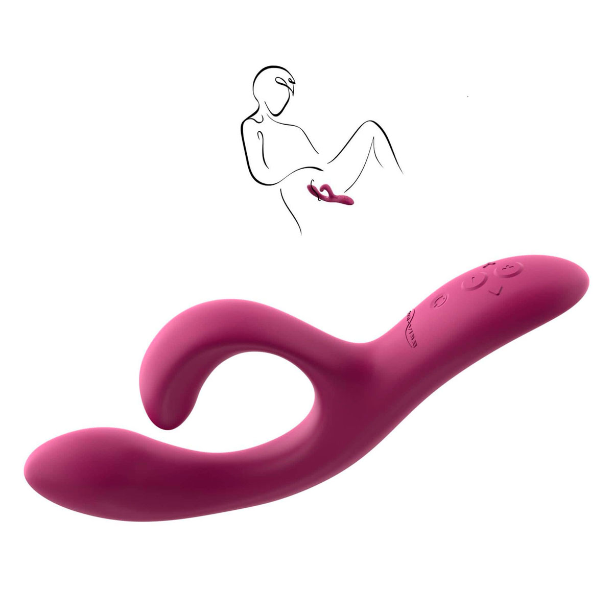 Vibrador de Ponto G em Silicone com 13 Vibrações, Plug Lateral, Aplicativo para Controle de Vibração e Recarregável - We-Vibe Nova 2 | 22 x 3,5 cm - 5