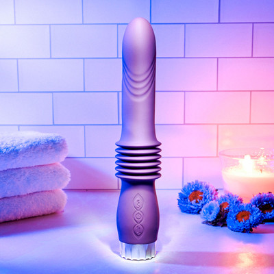 Foto 1 do produto Vibrador de Ponto G em Silicone com 8 Modos de Vibração, 2 Movimentos de Vai e Vem e Carregamento Via USB - Adam & Eve Deep love Thrusting Wand | 12,5 x 3,4 cm