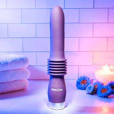 Foto 2 do produto Vibrador de Ponto G em Silicone com 8 Modos de Vibração, 2 Movimentos de Vai e Vem e Carregamento Via USB - Adam & Eve Deep love Thrusting Wand | 12,5 x 3,4 cm