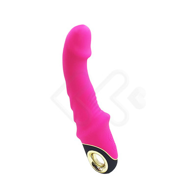 Foto 2 do produto Vibrador de Ponto G em Silicone Aveludado com Texturas Anelares, 9 Modos de Vibração e Carregamento via Cabo "USB" Magnético - Vibrator | 12,4 x 3,4 cm