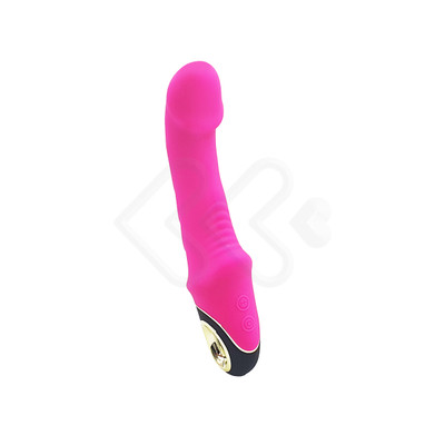 Foto 3 do produto Vibrador de Ponto G em Silicone Aveludado com Texturas Anelares, 9 Modos de Vibração e Carregamento via Cabo "USB" Magnético - Vibrator | 12,4 x 3,4 cm