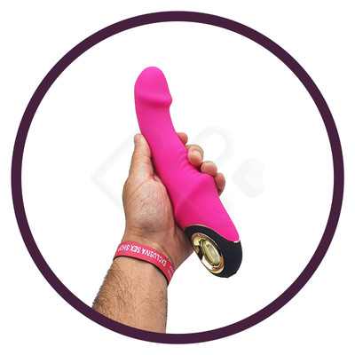 Vibrador de Ponto G em Silicone Aveludado com Texturas Anelares, 9 Modos de Vibração e Carregamento via Cabo "USB" Magnético - Vibrator | 12,4 x 3,4 cm