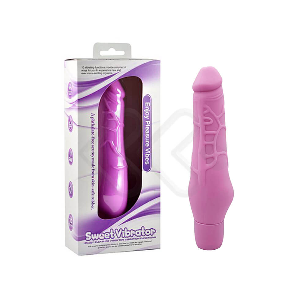 Vibrador de Ponto G em Silicone no Formato de Pênis Realístico com 10 Modos de Vibração - Sweet Vibrator | 11,1 x 3,5 cm | Disponível em 3 Cores - 11